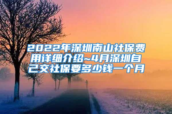 2022年深圳南山社保费用详细介绍~4月深圳自己交社保要多少钱一个月