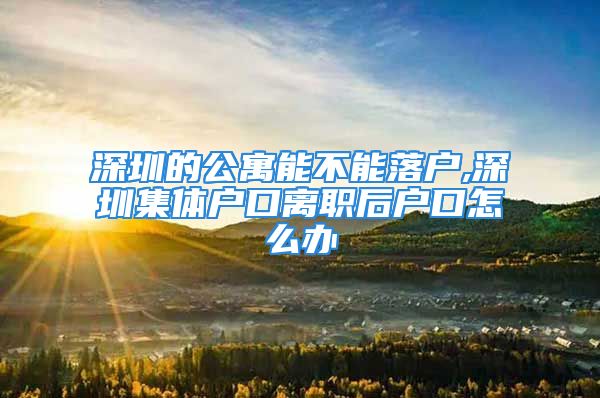 深圳的公寓能不能落户,深圳集体户口离职后户口怎么办