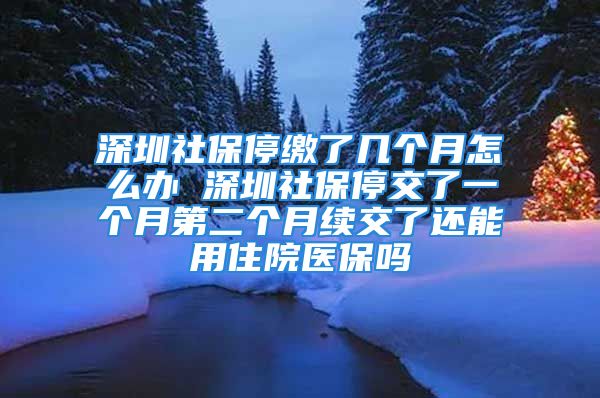 深圳社保停缴了几个月怎么办 深圳社保停交了一个月第二个月续交了还能用住院医保吗