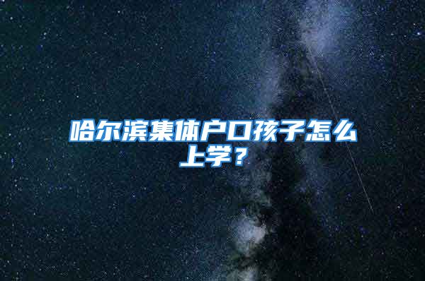 哈尔滨集体户口孩子怎么上学？