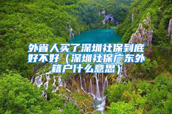 外省人买了深圳社保到底好不好（深圳社保广东外籍户什么意思）