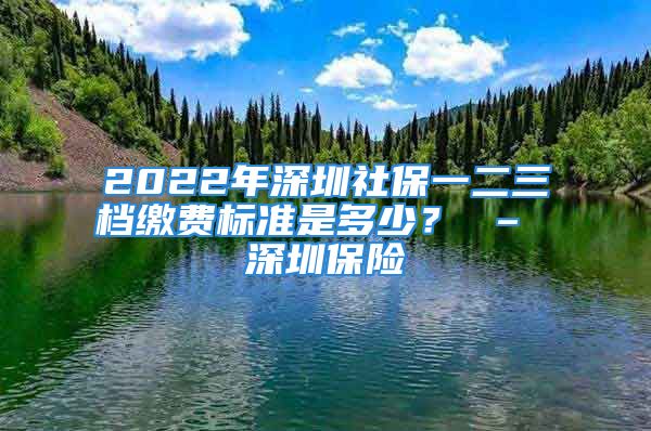 2022年深圳社保一二三档缴费标准是多少？ – 深圳保险