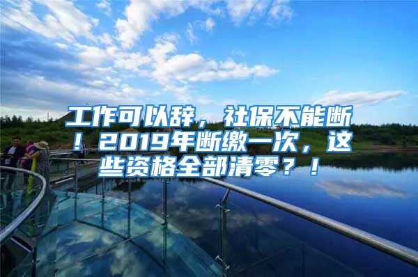 工作可以辞，社保不能断！2019年断缴一次，这些资格全部清零？！