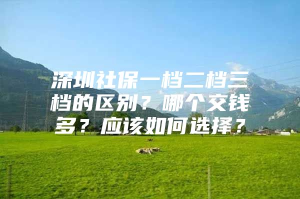 深圳社保一档二档三档的区别？哪个交钱多？应该如何选择？