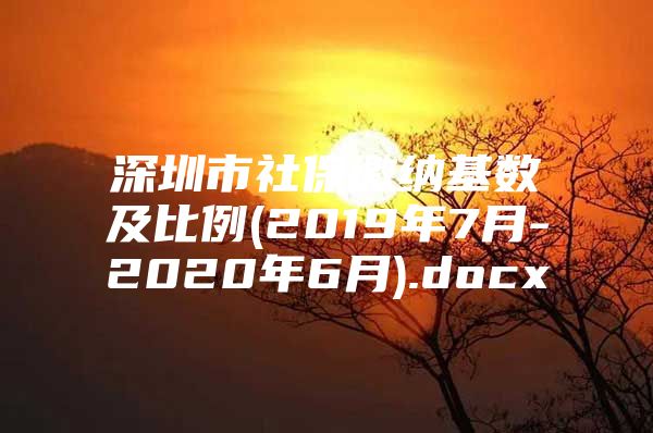 深圳市社保缴纳基数及比例(2019年7月-2020年6月).docx