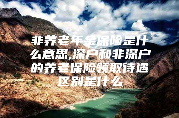 非养老年金保险是什么意思,深户和非深户的养老保险领取待遇区别是什么