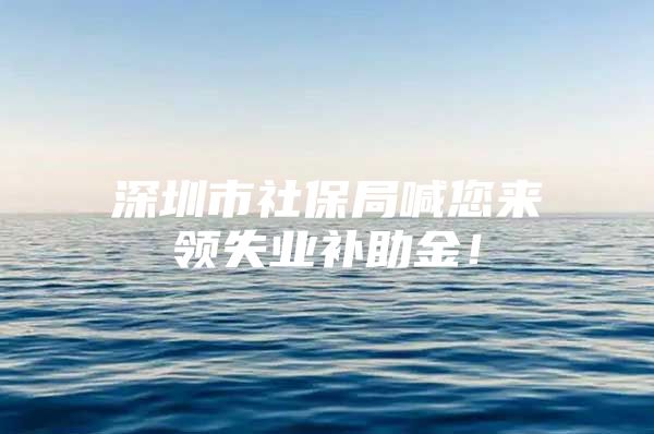 深圳市社保局喊您来领失业补助金！