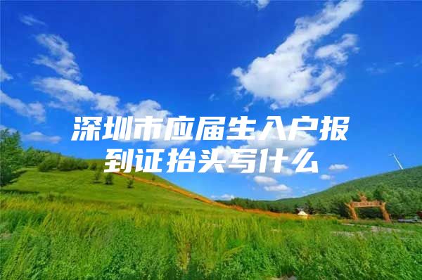 深圳市应届生入户报到证抬头写什么