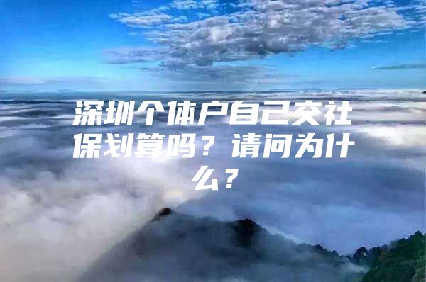 深圳个体户自己交社保划算吗？请问为什么？