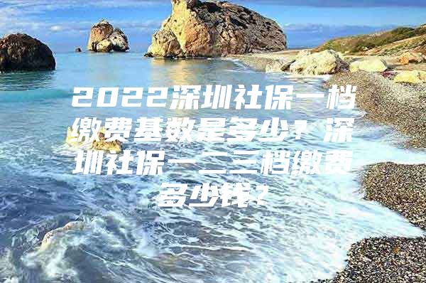 2022深圳社保一档缴费基数是多少？深圳社保一二三档缴费多少钱？