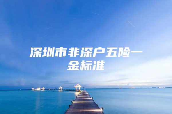 深圳市非深户五险一金标准