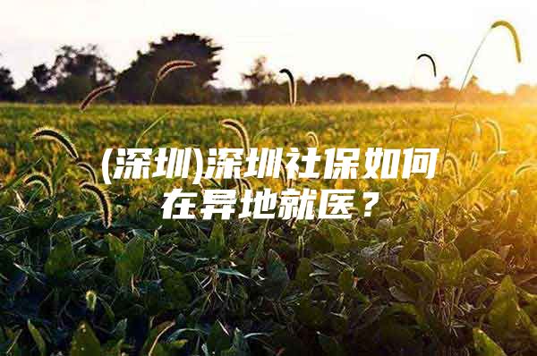 (深圳)深圳社保如何在异地就医？