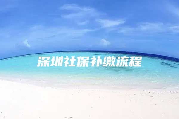 深圳社保补缴流程