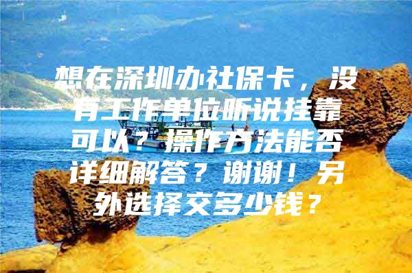 想在深圳办社保卡，没有工作单位听说挂靠可以？操作方法能否详细解答？谢谢！另外选择交多少钱？