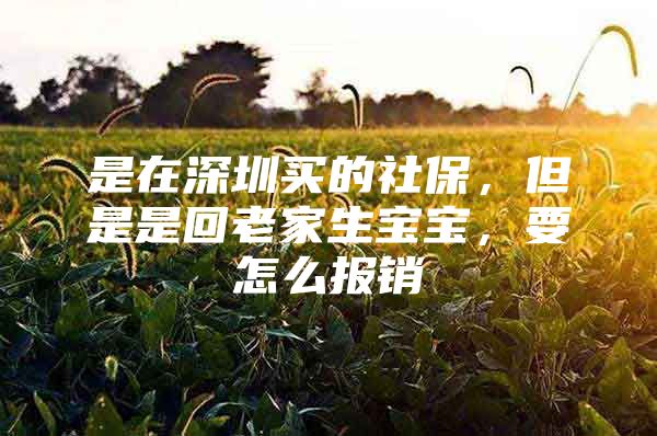 是在深圳买的社保，但是是回老家生宝宝，要怎么报销