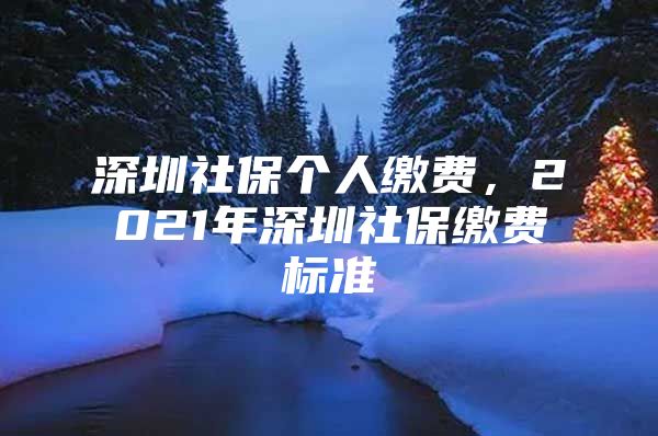 深圳社保个人缴费，2021年深圳社保缴费标准