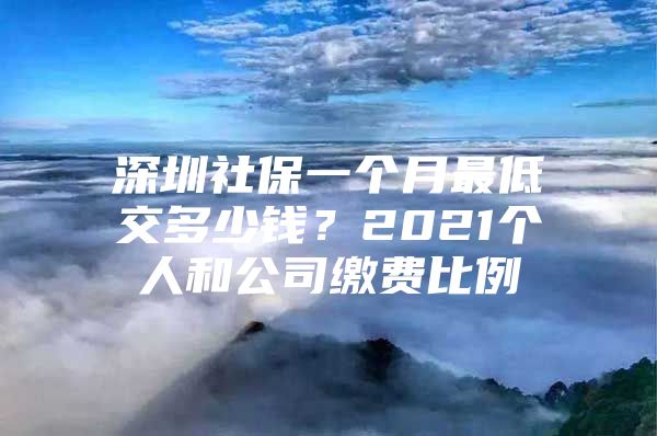 深圳社保一个月最低交多少钱？2021个人和公司缴费比例