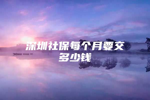 深圳社保每个月要交多少钱