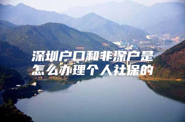 深圳户口和非深户是怎么办理个人社保的