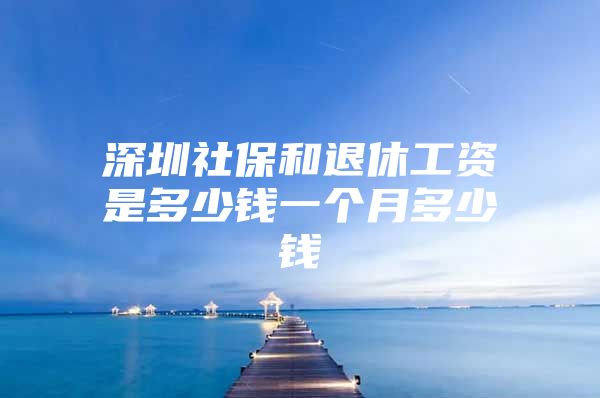 深圳社保和退休工资是多少钱一个月多少钱