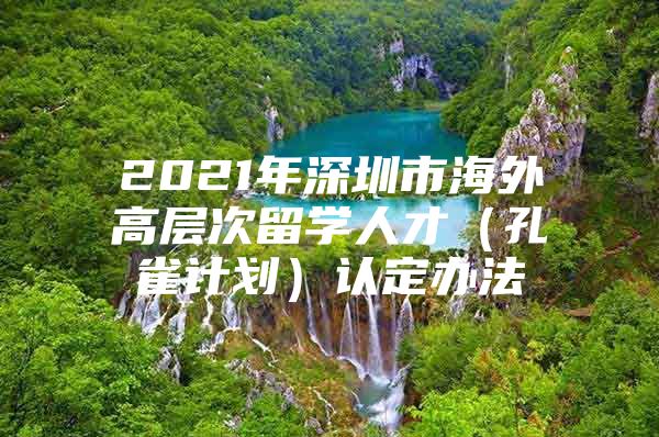 2021年深圳市海外高层次留学人才（孔雀计划）认定办法