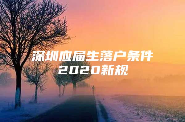 深圳应届生落户条件2020新规