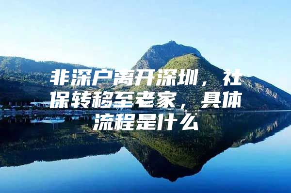 非深户离开深圳，社保转移至老家，具体流程是什么