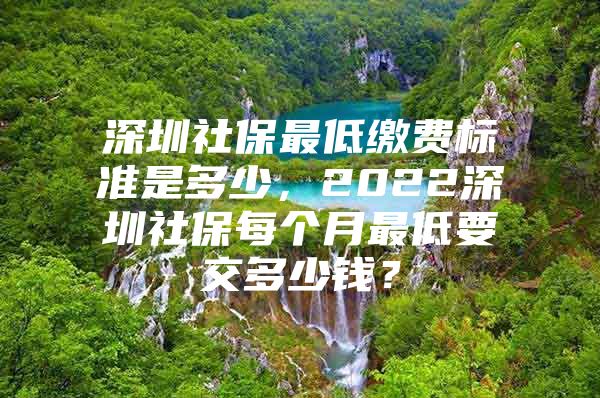 深圳社保最低缴费标准是多少，2022深圳社保每个月最低要交多少钱？