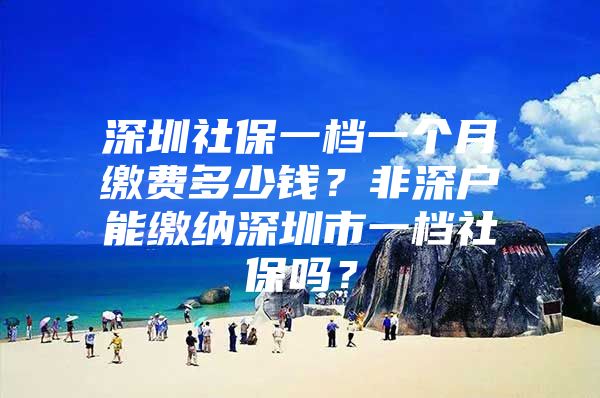 深圳社保一档一个月缴费多少钱？非深户能缴纳深圳市一档社保吗？