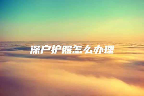 深户护照怎么办理