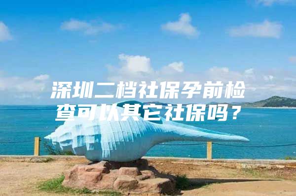 深圳二档社保孕前检查可以其它社保吗？