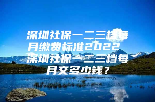 深圳社保一二三档每月缴费标准2022 深圳社保一二三档每月交多少钱？