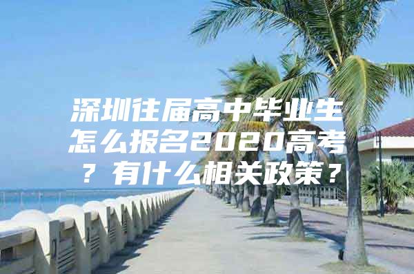 深圳往届高中毕业生怎么报名2020高考？有什么相关政策？