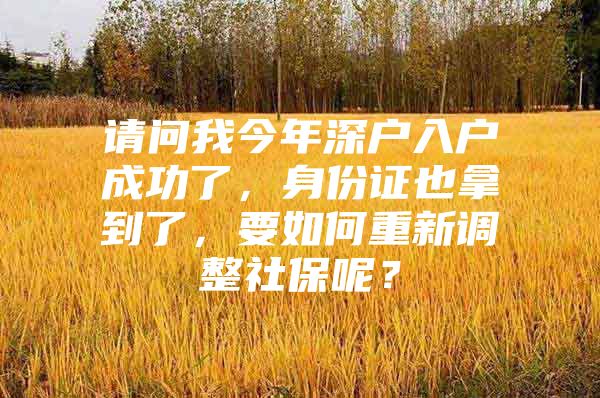 请问我今年深户入户成功了，身份证也拿到了，要如何重新调整社保呢？