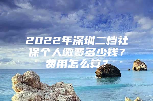 2022年深圳二档社保个人缴费多少钱？费用怎么算？