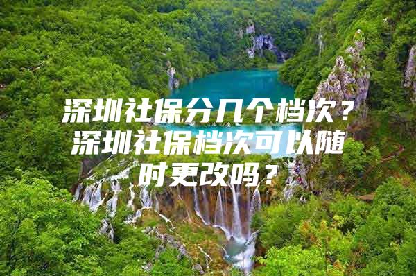 深圳社保分几个档次？深圳社保档次可以随时更改吗？