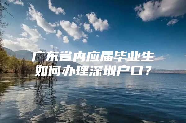 广东省内应届毕业生如何办理深圳户口？