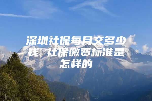 深圳社保每月交多少钱 社保缴费标准是怎样的