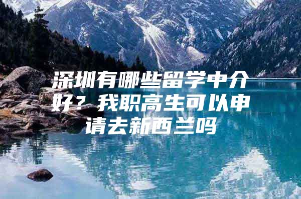 深圳有哪些留学中介好？我职高生可以申请去新西兰吗