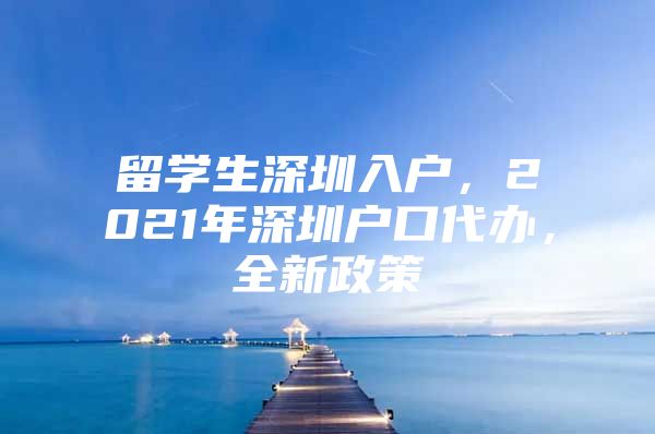 留学生深圳入户，2021年深圳户口代办，全新政策