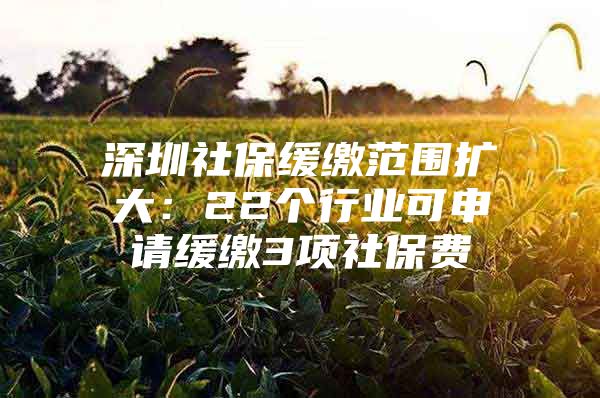 深圳社保缓缴范围扩大：22个行业可申请缓缴3项社保费