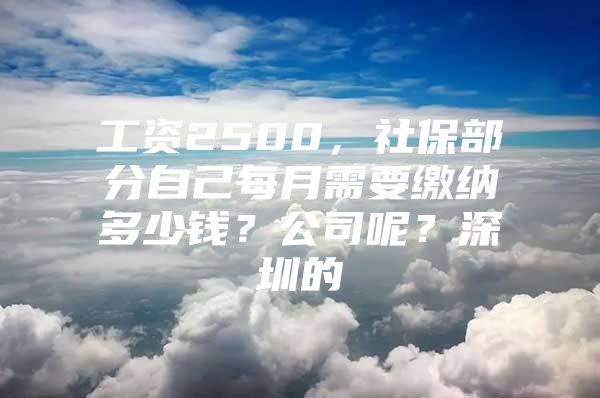 工资2500，社保部分自己每月需要缴纳多少钱？公司呢？深圳的