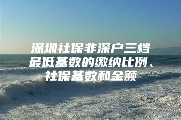 深圳社保非深户三档最低基数的缴纳比例、社保基数和金额