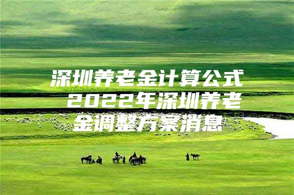 深圳养老金计算公式 2022年深圳养老金调整方案消息