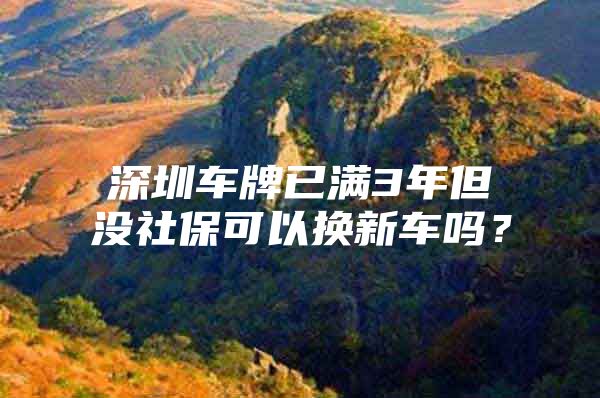 深圳车牌已满3年但没社保可以换新车吗？