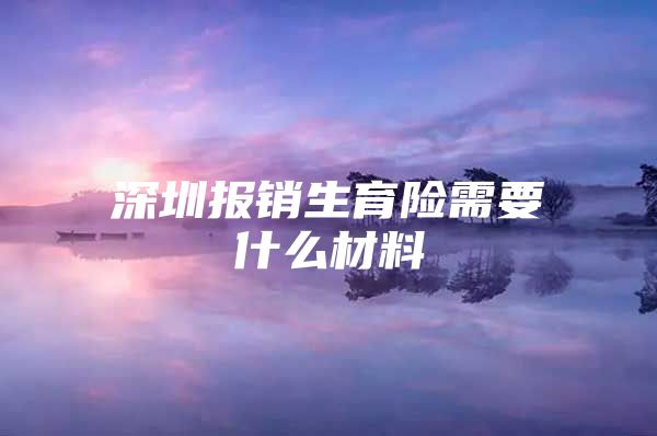 深圳报销生育险需要什么材料