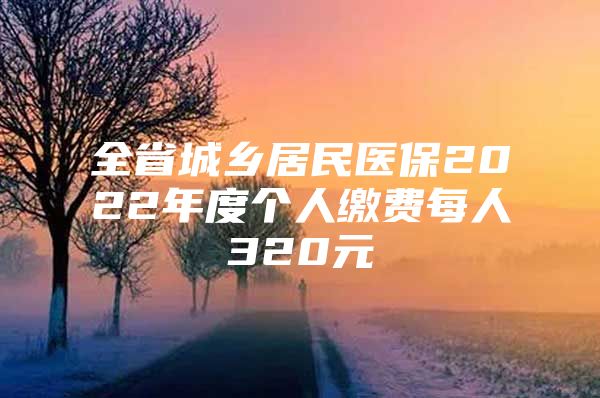 全省城乡居民医保2022年度个人缴费每人320元