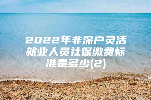 2022年非深户灵活就业人员社保缴费标准是多少(2)