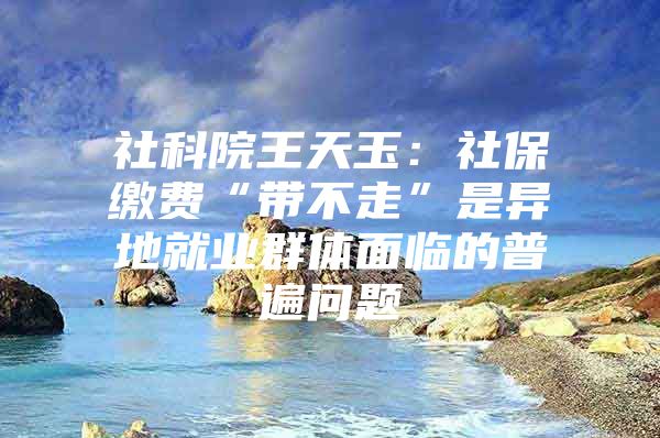 社科院王天玉：社保缴费“带不走”是异地就业群体面临的普遍问题