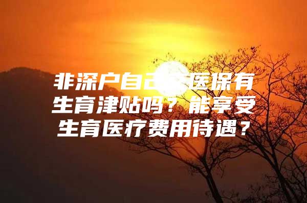 非深户自己交医保有生育津贴吗？能享受生育医疗费用待遇？